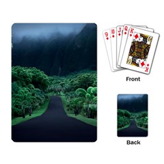 Jungle Road Hawaii Asphalt Mountains Green Playing Cards Single Design (rectangle) by Bedest