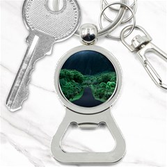 Jungle Road Hawaii Asphalt Mountains Green Bottle Opener Key Chain by Bedest