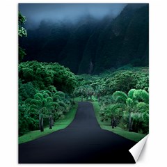 Jungle Road Hawaii Asphalt Mountains Green Canvas 11  X 14  by Bedest