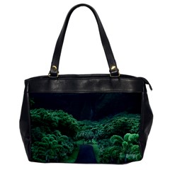 Jungle Road Hawaii Asphalt Mountains Green Oversize Office Handbag by Bedest