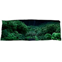 Jungle Road Hawaii Asphalt Mountains Green Body Pillow Case (dakimakura) by Bedest