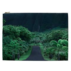 Jungle Road Hawaii Asphalt Mountains Green Cosmetic Bag (xxl) by Bedest