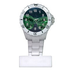 Jungle Road Hawaii Asphalt Mountains Green Plastic Nurses Watch by Bedest