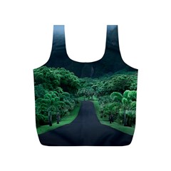 Jungle Road Hawaii Asphalt Mountains Green Full Print Recycle Bag (s) by Bedest