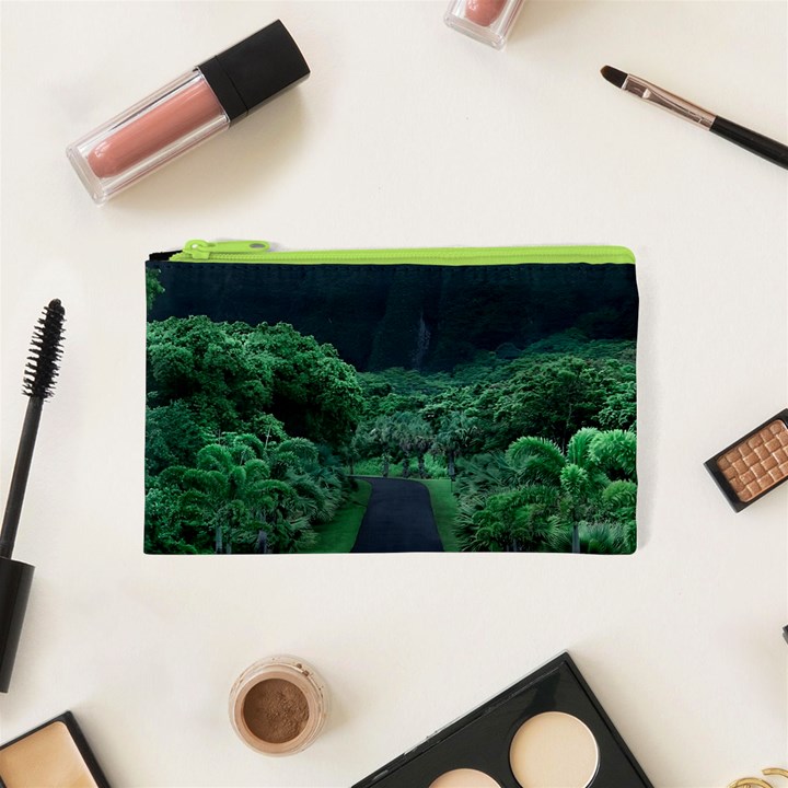 Jungle Road Hawaii Asphalt Mountains Green Cosmetic Bag (XS)