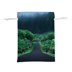 Jungle Road Hawaii Asphalt Mountains Green Lightweight Drawstring Pouch (m) by Bedest