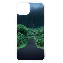 Jungle Road Hawaii Asphalt Mountains Green Iphone 15 Tpu Uv Print Case by Bedest