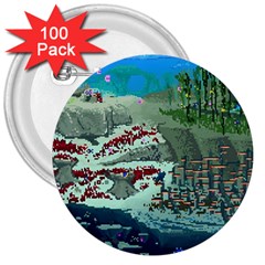 The Overworld Aurora Subnautica 3  Buttons (100 Pack)  by Bedest