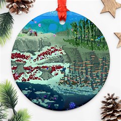 The Overworld Aurora Subnautica Round Ornament (two Sides)