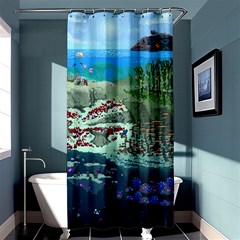 The Overworld Aurora Subnautica Shower Curtain 36  X 72  (stall)  by Bedest