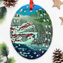 The Overworld Aurora Subnautica Oval Filigree Ornament (two Sides)