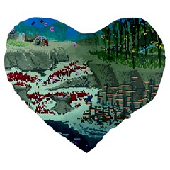 The Overworld Aurora Subnautica Large 19  Premium Heart Shape Cushions by Bedest