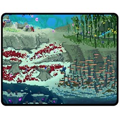 The Overworld Aurora Subnautica Two Sides Fleece Blanket (medium) by Bedest