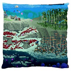 The Overworld Aurora Subnautica Large Premium Plush Fleece Cushion Case (one Side) by Bedest