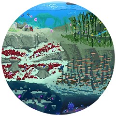 The Overworld Aurora Subnautica Wooden Puzzle Round by Bedest