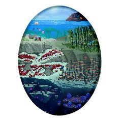 The Overworld Aurora Subnautica Oval Glass Fridge Magnet (4 Pack)