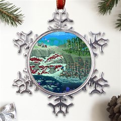 The Overworld Aurora Subnautica Metal Large Snowflake Ornament by Bedest