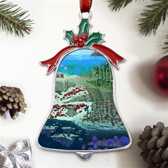 The Overworld Aurora Subnautica Metal Holly Leaf Bell Ornament