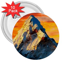 Himalaya Nature Mountain 3  Buttons (10 Pack)  by Bedest