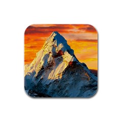 Himalaya Nature Mountain Rubber Square Coaster (4 Pack) by Bedest