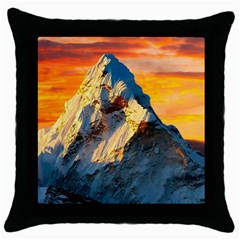 Himalaya Nature Mountain Throw Pillow Case (black) by Bedest