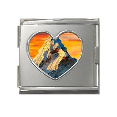 Himalaya Nature Mountain Mega Link Heart Italian Charm (18mm) by Bedest