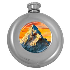 Himalaya Nature Mountain Round Hip Flask (5 Oz) by Bedest