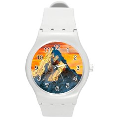 Himalaya Nature Mountain Round Plastic Sport Watch (m) by Bedest