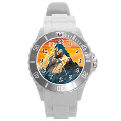 Himalaya Nature Mountain Round Plastic Sport Watch (l) by Bedest