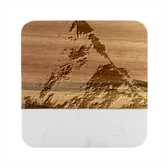 Himalaya Nature Mountain Marble Wood Coaster (square) by Bedest