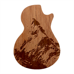 Himalaya Nature Mountain Guitar Shape Wood Guitar Pick Holder Case And Picks Set by Bedest