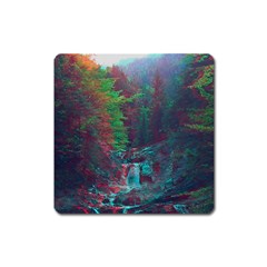 Foroest Nature Trippy Square Magnet by Bedest