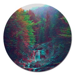 Foroest Nature Trippy Magnet 5  (round) by Bedest