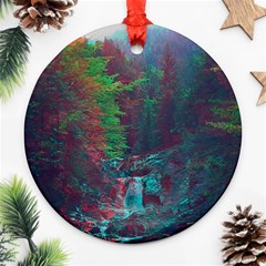 Foroest Nature Trippy Round Ornament (two Sides)