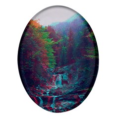 Foroest Nature Trippy Oval Glass Fridge Magnet (4 Pack) by Bedest