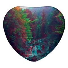 Foroest Nature Trippy Heart Glass Fridge Magnet (4 Pack) by Bedest