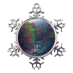 Foroest Nature Trippy Metal Large Snowflake Ornament by Bedest