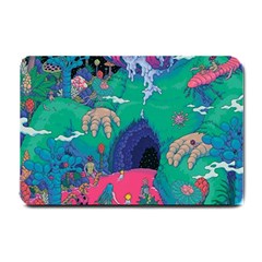 Planet Psychedelic Art Psicodelia Small Doormat by Bedest