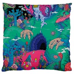 Planet Psychedelic Art Psicodelia Large Cushion Case (one Side) by Bedest