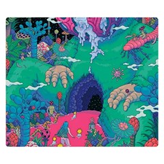 Planet Psychedelic Art Psicodelia Premium Plush Fleece Blanket (small) by Bedest