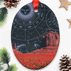 Astrology Surreal Surrealism Trippy Visual Art Ornament (oval)