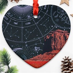 Astrology Surreal Surrealism Trippy Visual Art Ornament (heart)