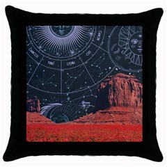 Astrology Surreal Surrealism Trippy Visual Art Throw Pillow Case (black) by Bedest