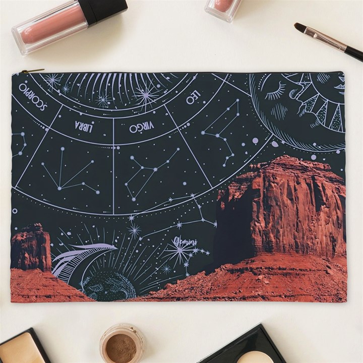 Astrology Surreal Surrealism Trippy Visual Art Cosmetic Bag (XXL)