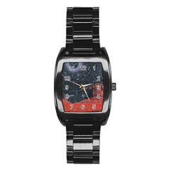 Astrology Surreal Surrealism Trippy Visual Art Stainless Steel Barrel Watch by Bedest