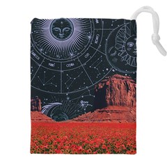 Astrology Surreal Surrealism Trippy Visual Art Drawstring Pouch (5xl) by Bedest