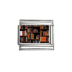 Assorted Title Of Books Piled In The Shelves Assorted Book Lot Inside The Wooden Shelf Italian Charm (9mm) by Bedest