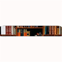 Assorted Title Of Books Piled In The Shelves Assorted Book Lot Inside The Wooden Shelf Small Bar Mat by Bedest