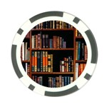 Assorted Title Of Books Piled In The Shelves Assorted Book Lot Inside The Wooden Shelf Poker Chip Card Guard (10 pack) Back