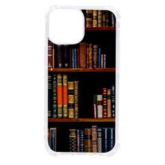 Assorted Title Of Books Piled In The Shelves Assorted Book Lot Inside The Wooden Shelf Iphone 13 Mini Tpu Uv Print Case by Bedest